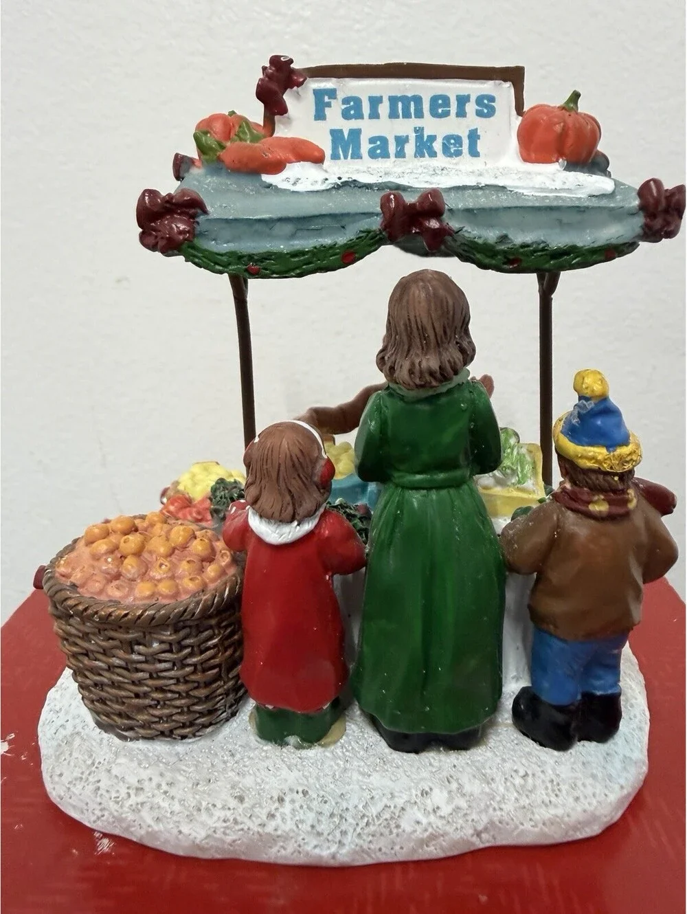 Vintage St Nicholas Square Christmas Village - “Farmers Market Stand” With  Box